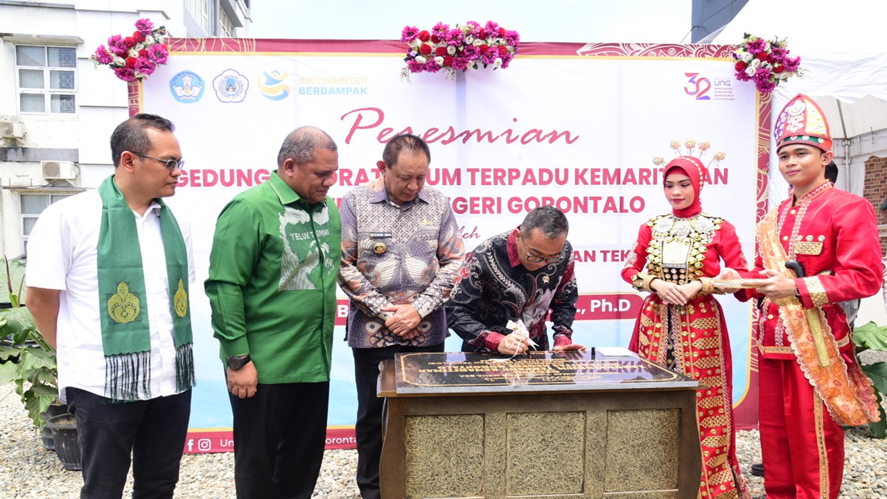 Mendiktisaintek Resmikan Laboratorium Terpadu Teluk Tomini di UNG