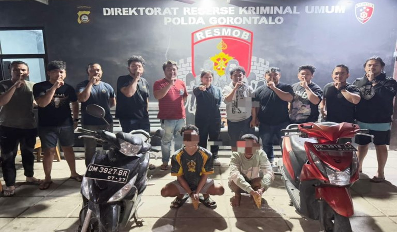 Tim Resmob Polda Gorontalo Tangkap Dua Pelaku Curanmor dalam Waktu Kurang dari 24 Jam