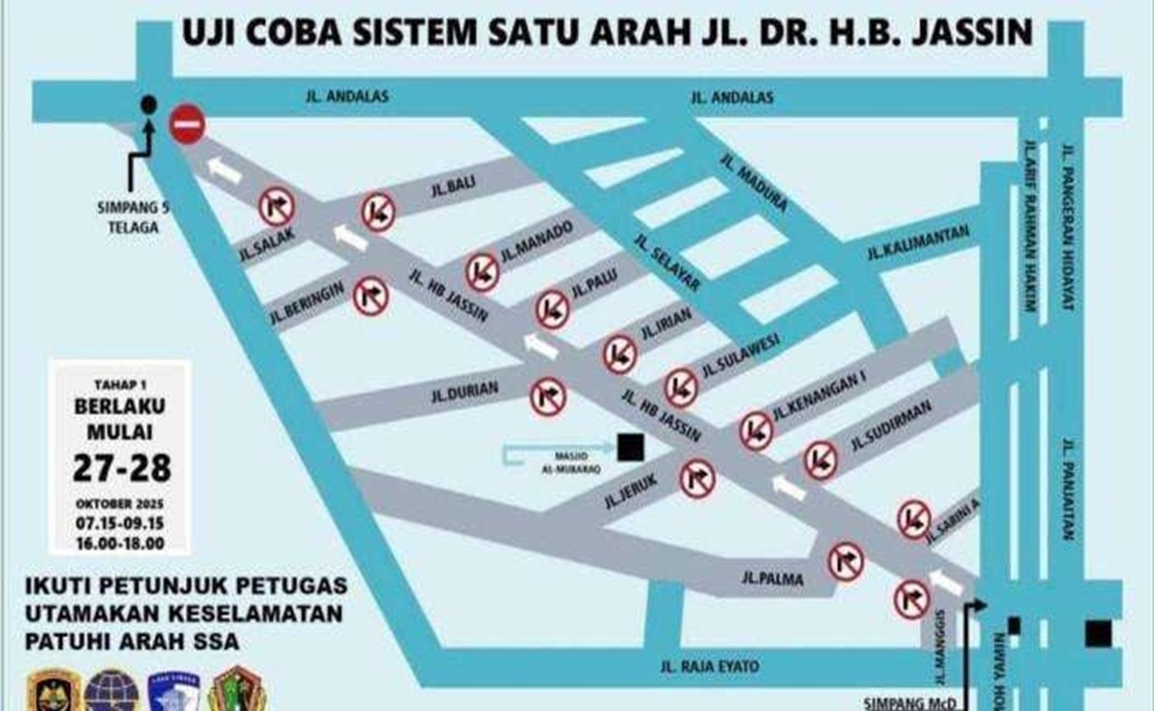 Kurangi Kemacetan, Jalan HB Jassin Gorontalo Diterapkan Sistem Satu Arah
