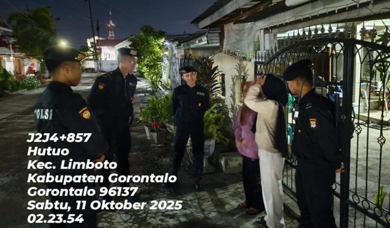 Patroli Kota Presisi, Samapta Polda Gorontalo Jaga Keamanan Hingga Subuh