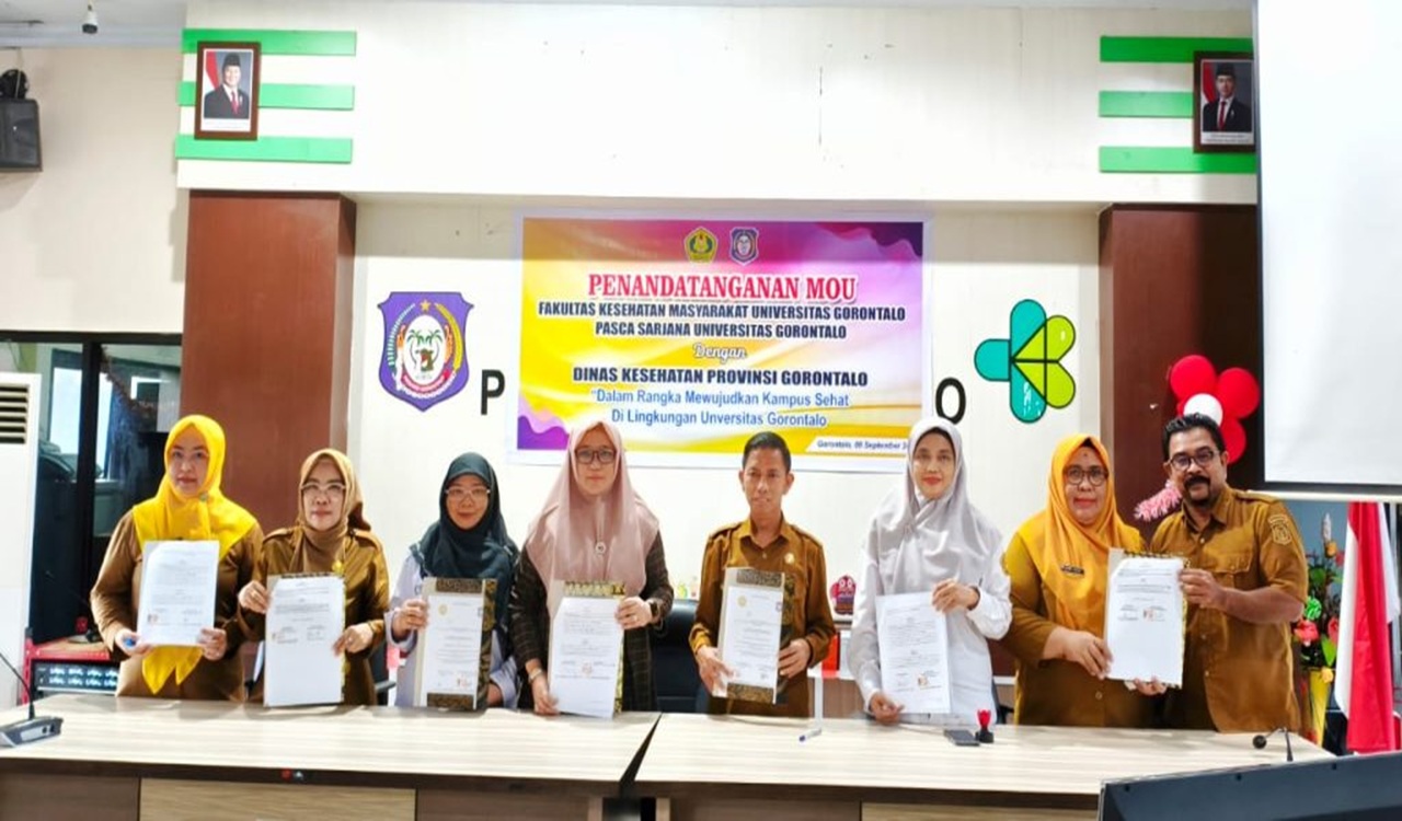 Dinas Kesehatan Gorontalo dan FKM UG Teken MoU, Targetkan Seluruh Perguruan Tinggi Jadi Kampus Sehat