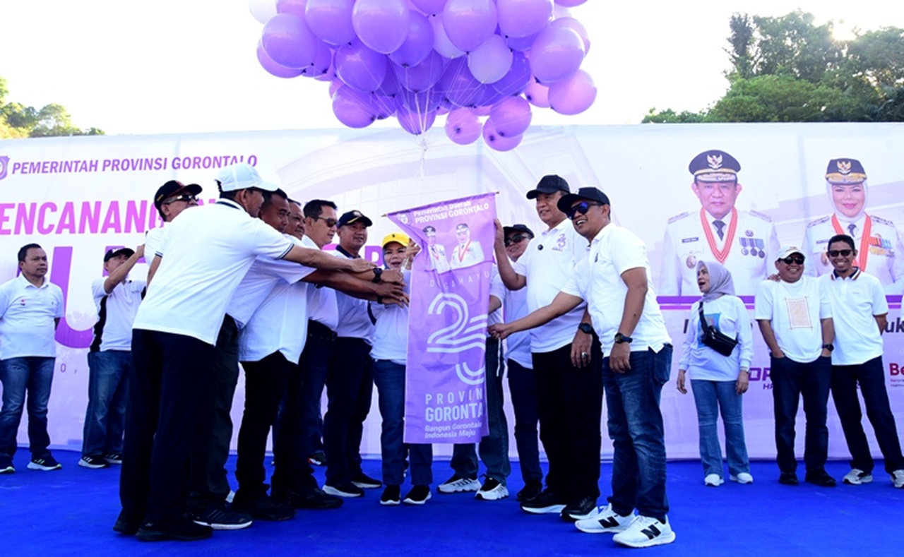 HUT ke-25 Provinsi Gorontalo Resmi Dicanangkan, ASN Kompak Tanam Pohon di GORR