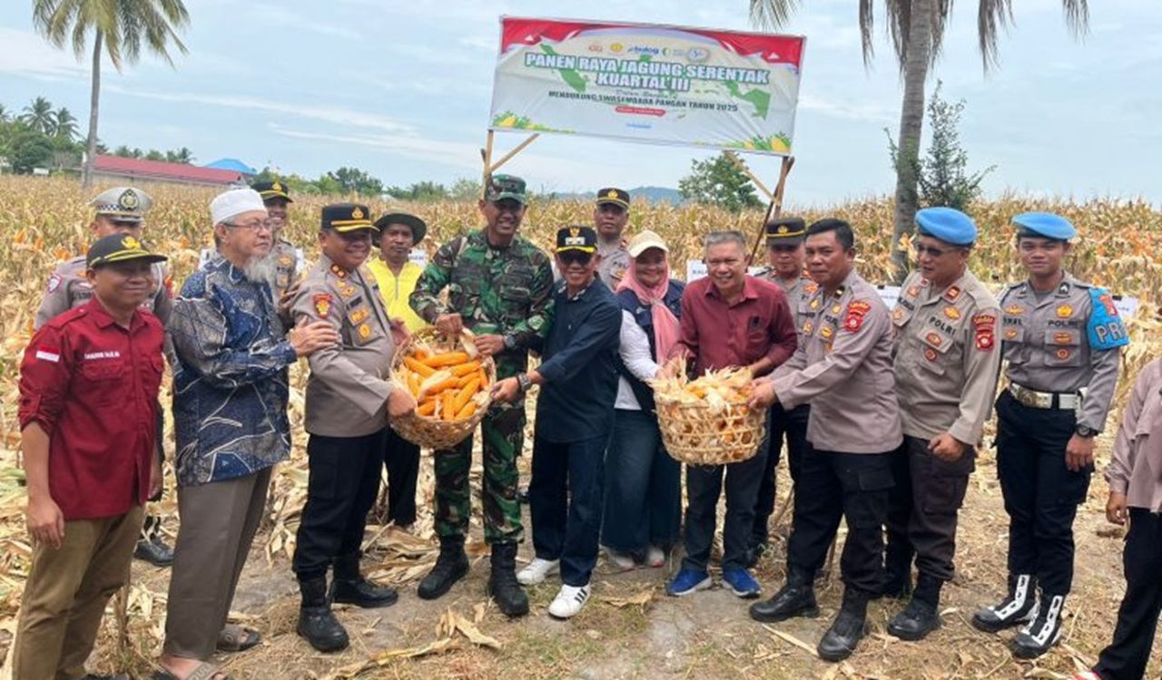Polres Pohuwato Gelar Panen Raya Jagung Serentak Kuartal III, Dukung Swasembada Pangan Nasional 2025