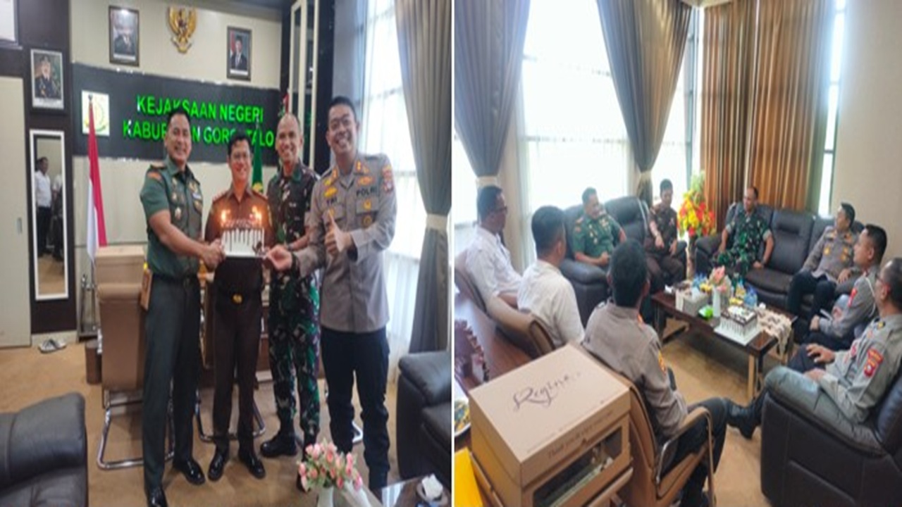 Kapolres Gorontalo Berikan Kejutan Ultah kepada Kajari, Perkuat Kolaborasi Lintas Institusi