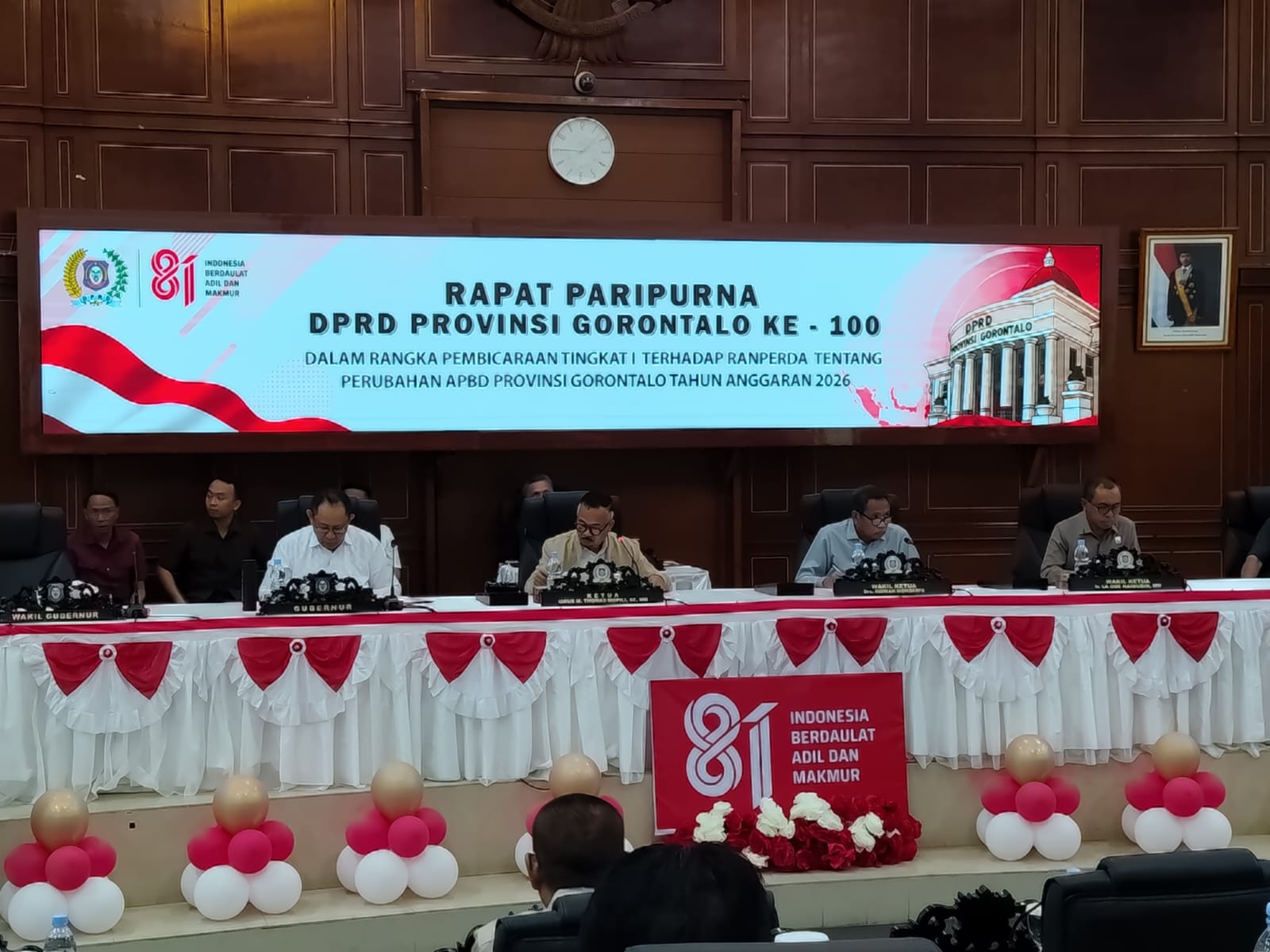 Ranperda Perubahan APBD 2026 Resmi Diserahkan Pemprov Gorontalo kepada DPRD