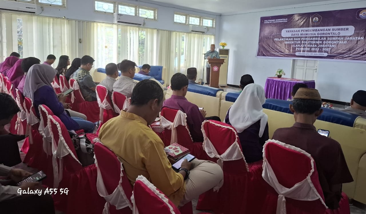 Ismail Mohidin Resmi Jabat Direktur Politeknik Gorontalo, Pemprov Siap Dorong Sinergi Pendidikan dan Industri
