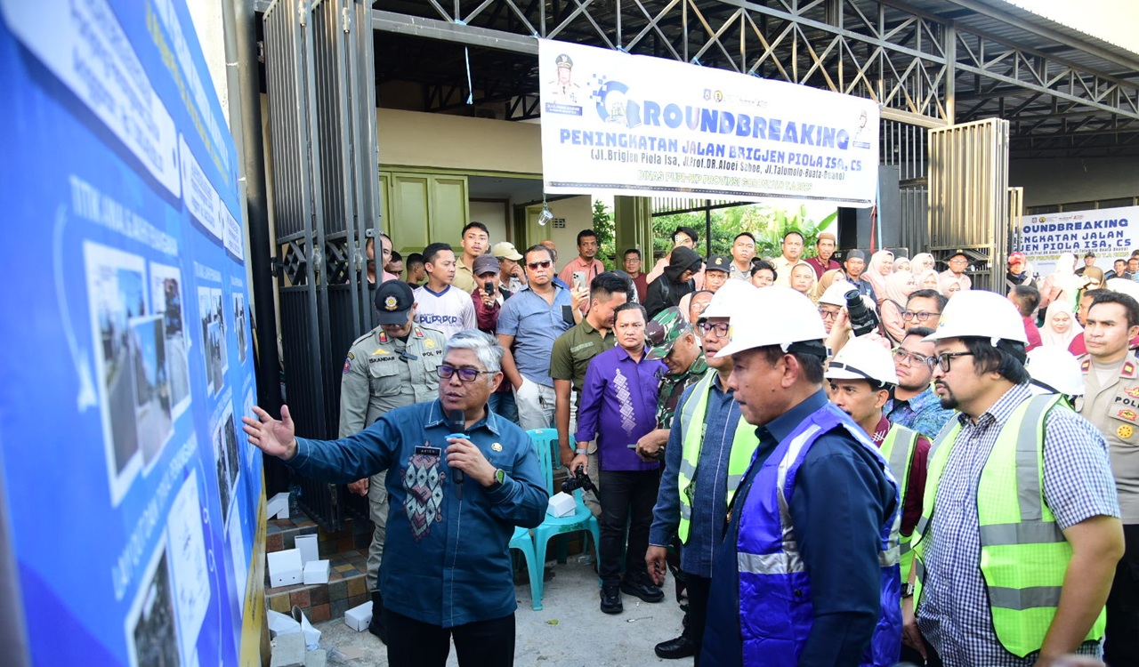Gusnar Ismail Tinjau Langsung Groundbreaking Jalan Brigjen Piola Isa di Gorontalo