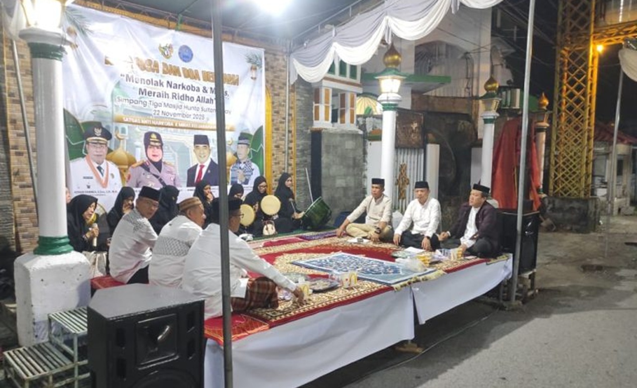 Kapolsek Kota Selatan Hadiri Istighosah Tolak Miras dan Narkoba di Kelurahan Biawu