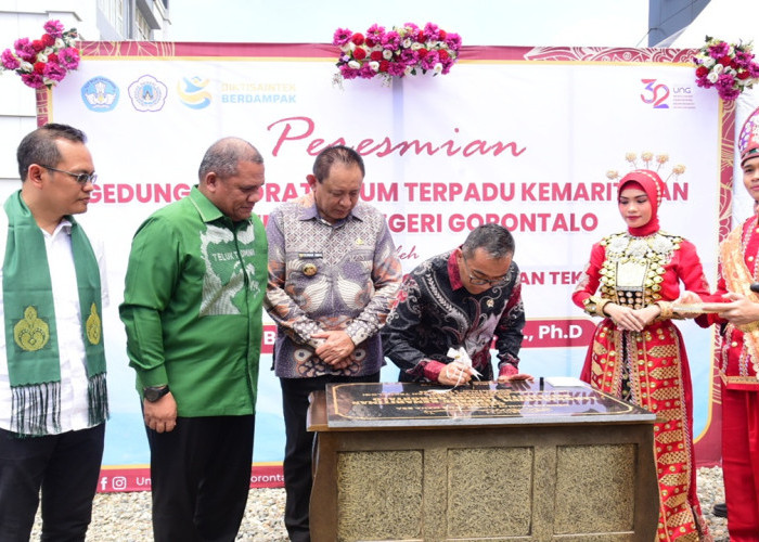 Mendiktisaintek Resmikan Laboratorium Terpadu Teluk Tomini di UNG