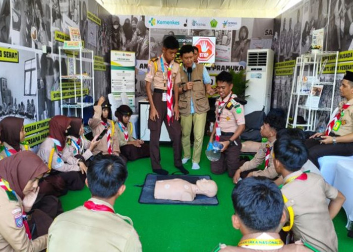 Ratusan Pramuka Ikuti Pelatihan Bantuan Hidup Dasar di Peran Saka Nasional 2025