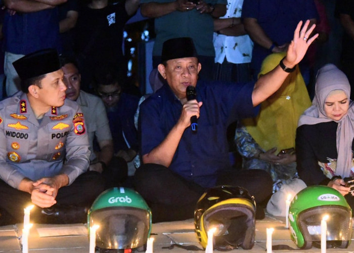 Gusnar Ismail dan Ratusan Ojol Gorontalo Gelar Doa Bersama untuk Almarhum Affan Kurniawan