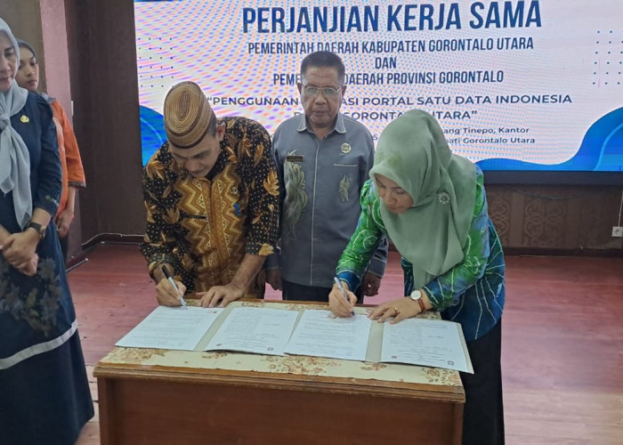 Pemprov Gorontalo dan Gorontalo Utara Teken Kerja Sama Pemanfaatan Aplikasi Satu Data